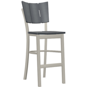 Avant Polymer / Aluminum Balcony Height Stacking Chair - Warm Grey / Graphite