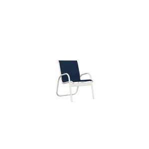Gardenella Sling Stacking Arm Chair - Snow / Navy