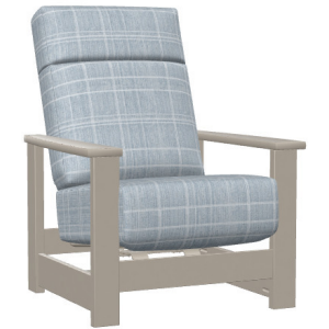 Leeward Supreme MGP Cushion Supreme Hidden Motion Arm Chair w/ Polymer Arms - Warm Grey / Hastings Slate