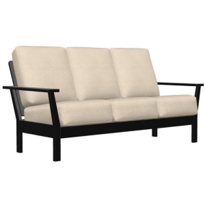 Antero MGP Cushion Three-Seat Sofa - Black / Grasscloth Dune