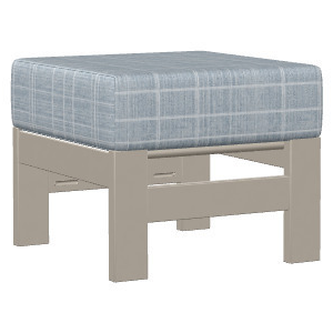 Leeward Supreme MGP Cushion Ottoman - Warm Grey / Hastings Slate