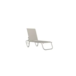 Gardenella Sling Four Position Stacking Armless Lay Flat Chaise - Warm Grey / Augustine Oyster