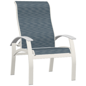 Belle Isle Sling Arm Chair with Multi-Posititon Back w/ Polymer Arms - Snow / Nimbus Ocean