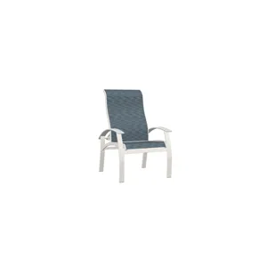 Belle Isle Sling Arm Chair with Multi-Posititon Back w/ Polymer Arms - Snow / Nimbus Ocean