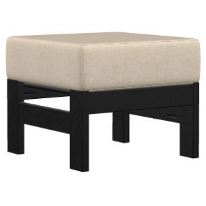 Leeward Supreme MGP Cushion Ottoman - Black / Grasscloth Dune