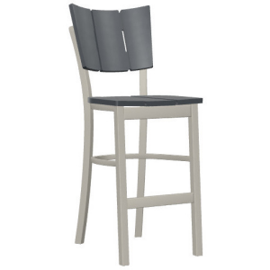 Avant Polymer / Aluminum Balcony Height Stacking Chair - Warm Grey / Graphite