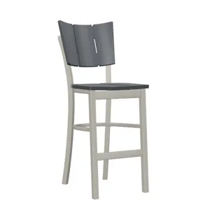 Avant Polymer / Aluminum Balcony Height Stacking Chair - Warm Grey / Graphite