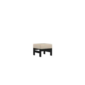 Leeward Supreme MGP Cushion Ottoman - Black / Grasscloth Dune