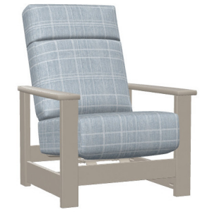Leeward Supreme MGP Cushion Supreme Hidden Motion Arm Chair w/ Polymer Arms - Warm Grey / Hastings Slate