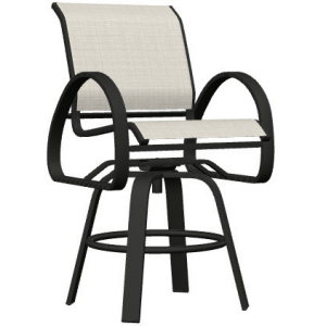 Aruba Sling Balcony Height Swivel Caf&eacute; Chair - Black / Deacon
