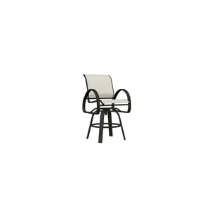 Aruba Sling Balcony Height Swivel Caf&eacute; Chair - Black / Deacon