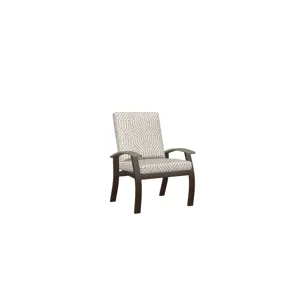 Belle Isle Cushion Cafe Arm Chair w/ Polymer Accents - Kona / Etna Heron / Weatherd Wood Accent