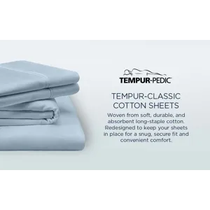Linens TEMPUR Classic Cotton Sheet Set Sleepy Silver Mist