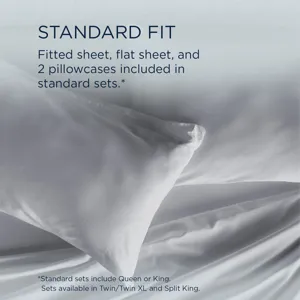 Linens TEMPUR Classic Cotton Sheet Set Sleepy Silver Mist