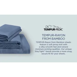 Linens TEMPUR Rayon from Bamboo Sheet Set Vintage Indigo