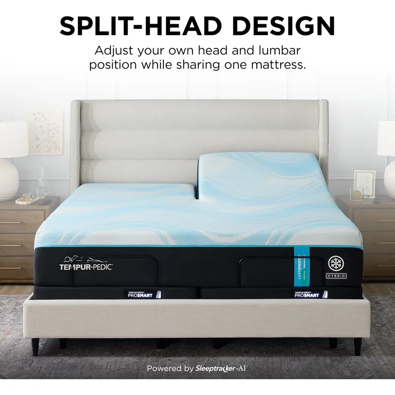 TEMPUR-Breeze® Tempur-LuxeBreeze® Medium Hybrid Split Head King Mattress