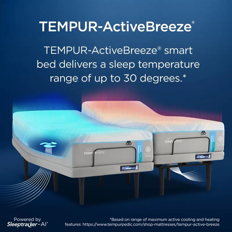 TEMPUR-Breeze&reg; TEMPUR-ActiveBreeze&reg; Medium Hybrid King (with Base)