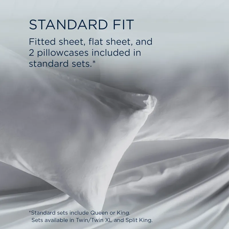 Linens TEMPUR Classic Cotton Sheet Set Sleepy Silver Mist