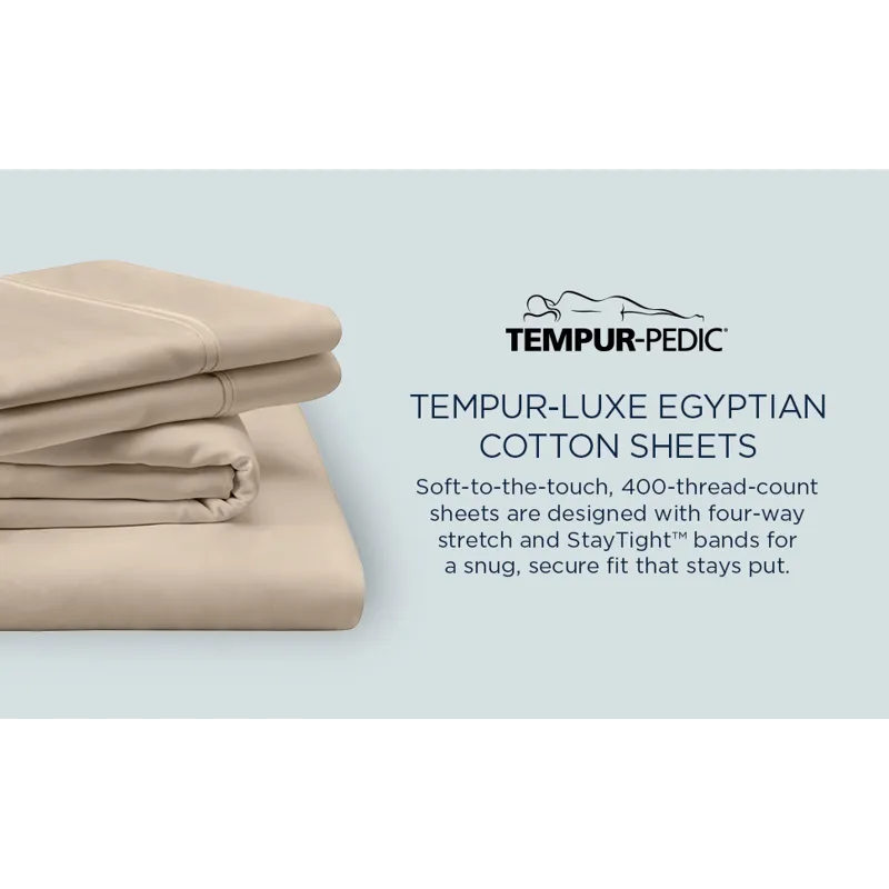 Linens TEMPUR Luxe Egyptian Cotton Sheet Set White