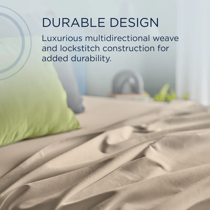 Linens TEMPUR Luxe Egyptian Cotton Sheet Set Sandstone