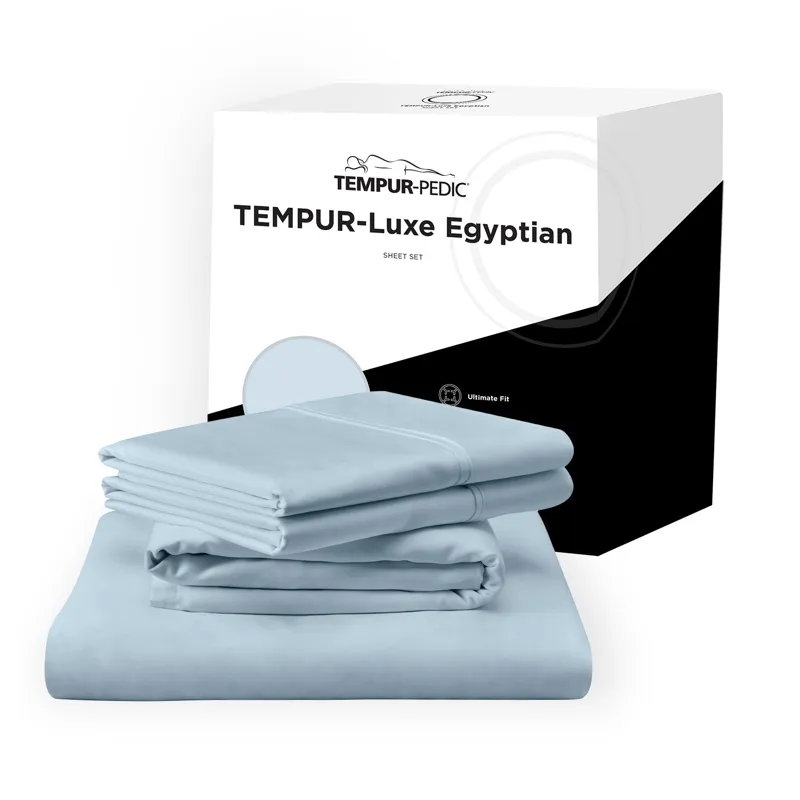 Linens TEMPUR Luxe Egyptian Cotton Sheet Set Sleepy Blue