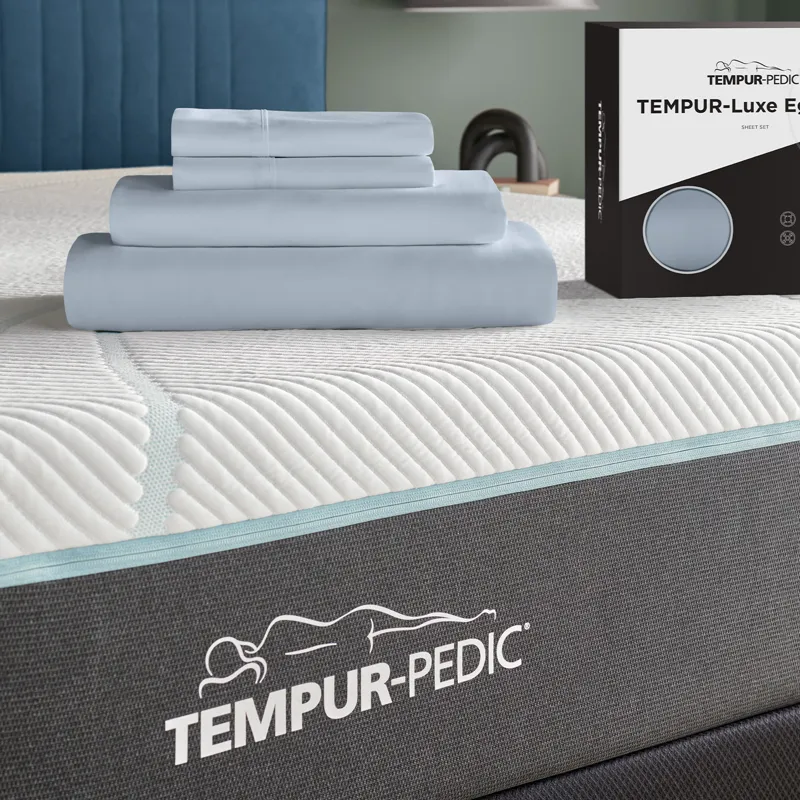Linens TEMPUR Luxe Egyptian Cotton Sheet Set Sleepy Blue