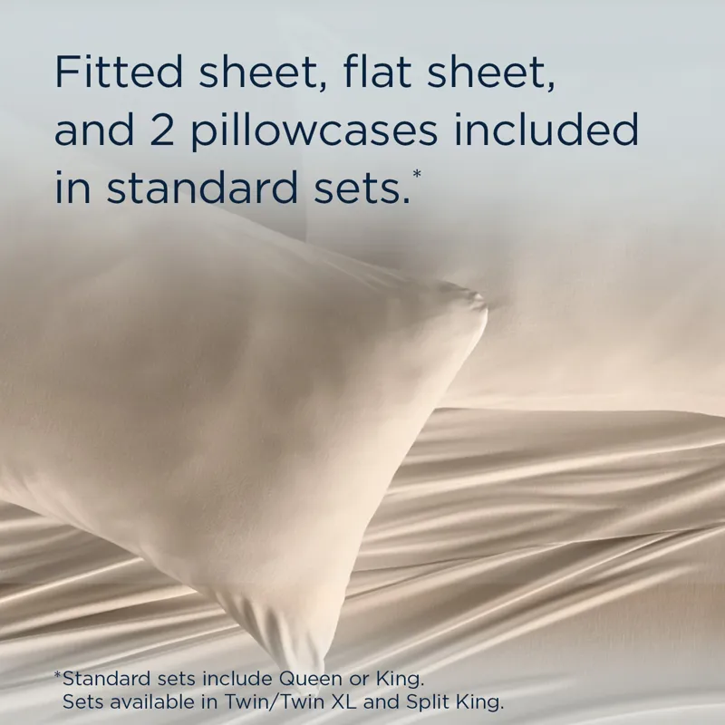 Linens TEMPUR Rayon from Bamboo Sheet Set Sandstone