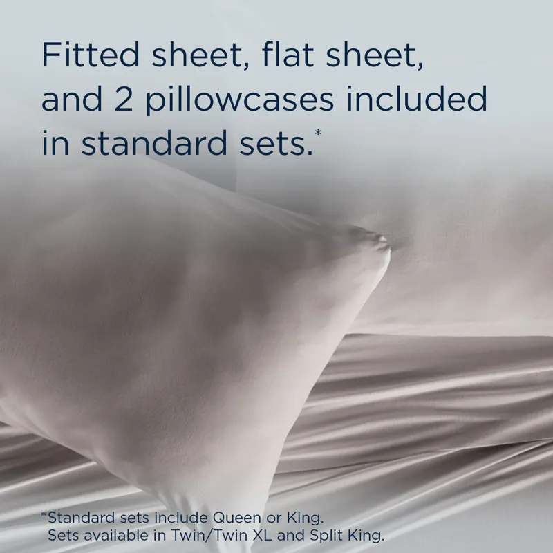 Linens TEMPUR Rayon from Bamboo Sheet Set Cool Gray