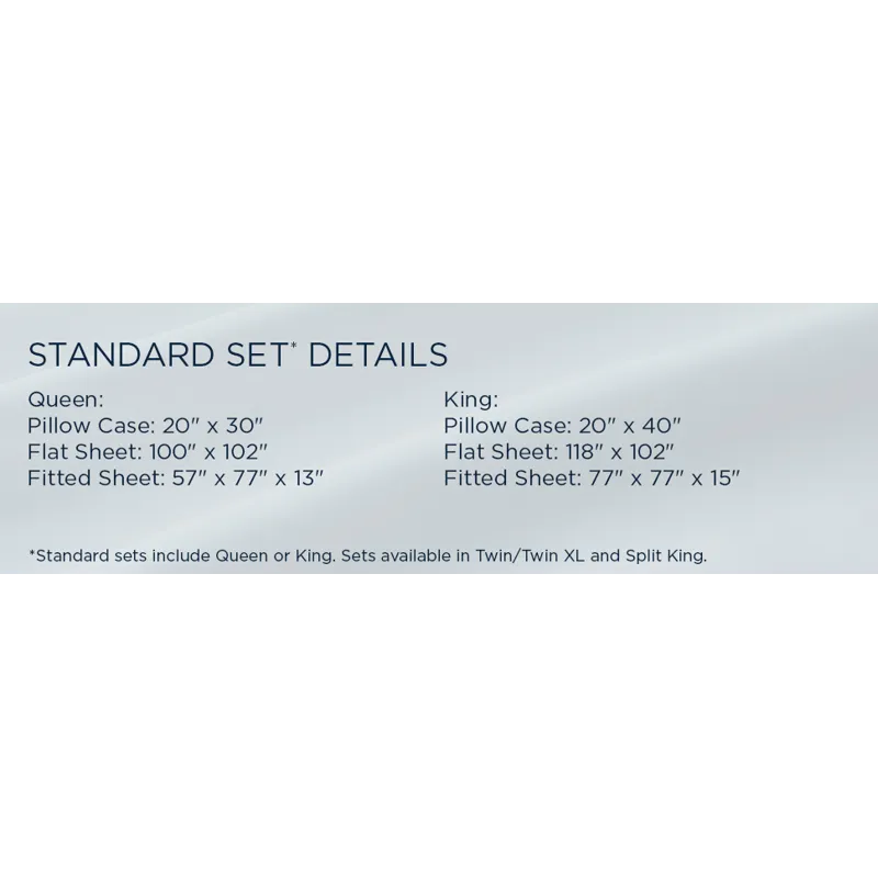 Linens TEMPUR Rayon from Bamboo Sheet Set Cool Gray