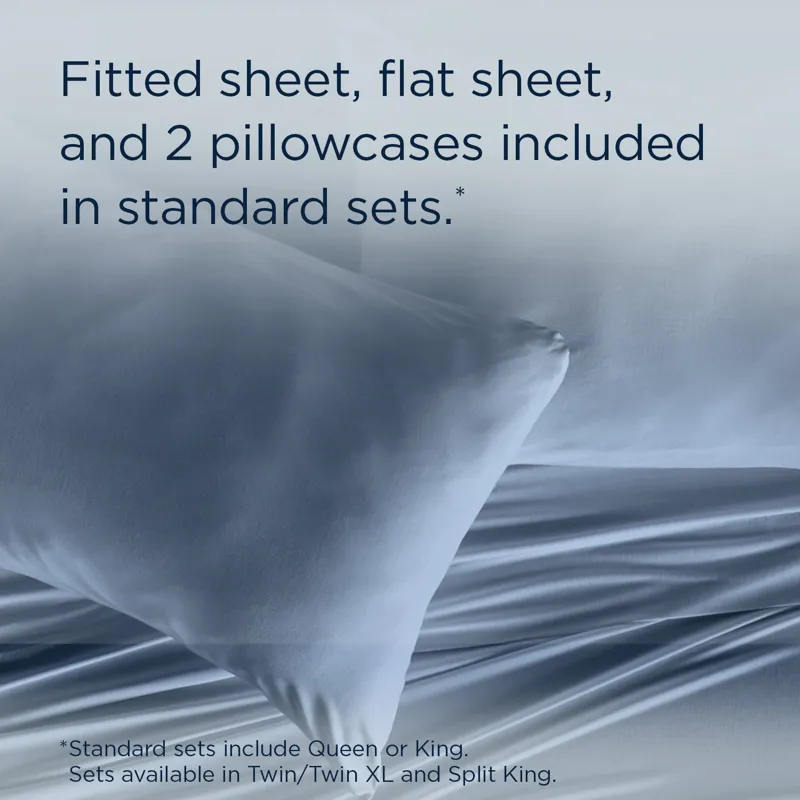 Linens TEMPUR Rayon from Bamboo Sheet Set Vintage Indigo