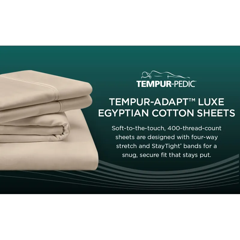 Linens TEMPUR Luxe Egyptian Cotton Pillowcase Set  Sleepy Blue