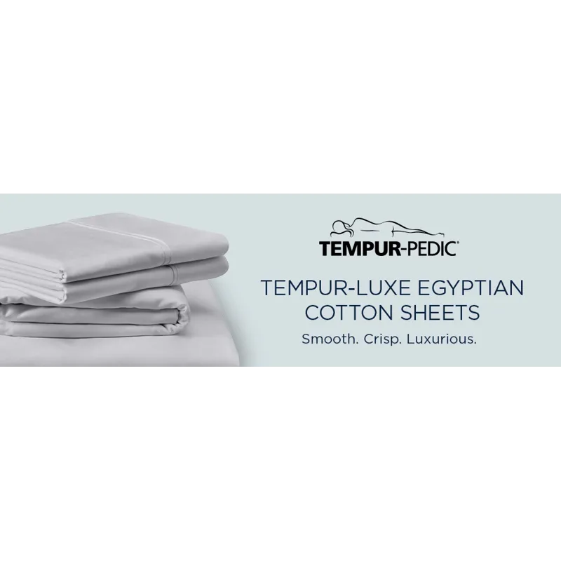 Linens TEMPUR Luxe Egyptian Cotton Pillowcase Set  Silver Mist
