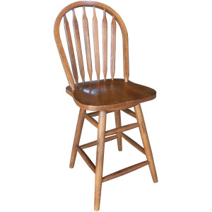 24" Arrowback Swivel Barstool - Burnished Walnut