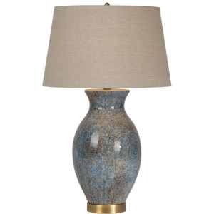 Stefano Aqua Table Lamp w/ Linen Empire Linen Irish