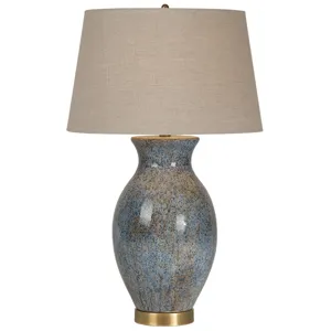Stefano Aqua Table Lamp w/ Linen Empire Linen Irish