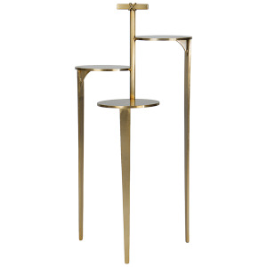 Tri-Dot Drink Table - Brushed Brass 