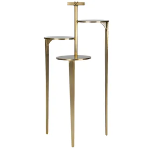 Tri-Dot Drink Table - Brushed Brass