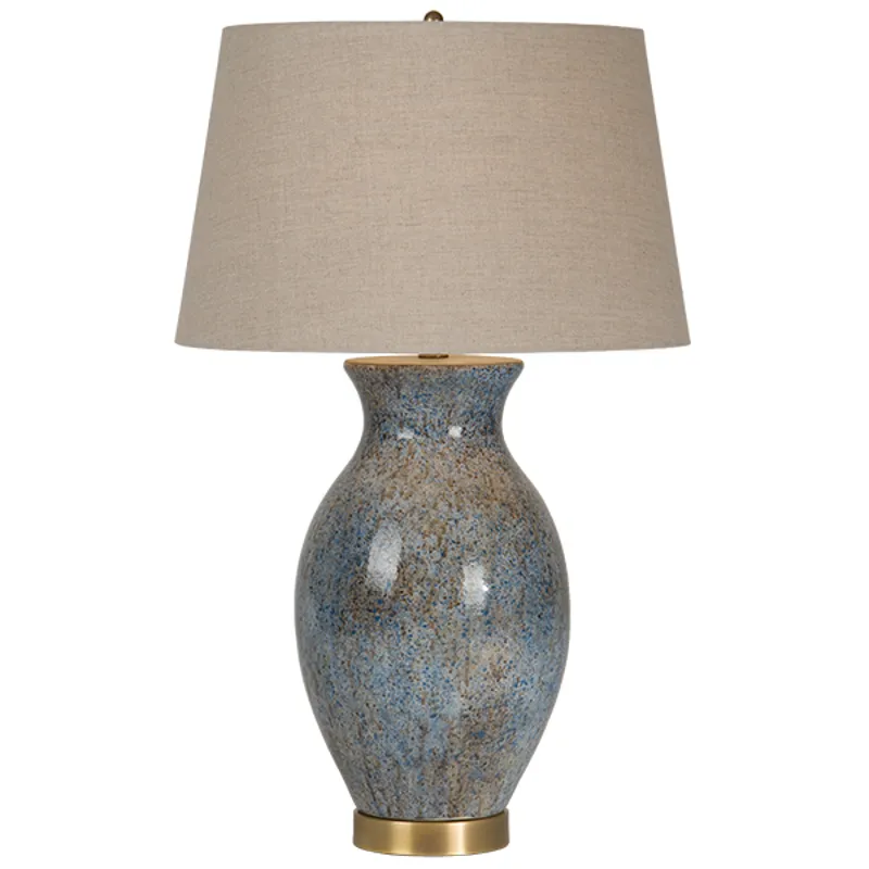Stefano Aqua Table Lamp w/ Linen Empire Linen Irish