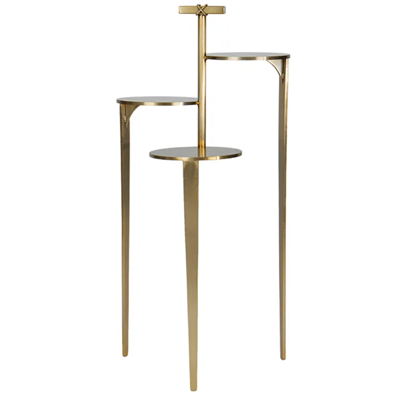 Tri-Dot Drink Table - Brushed Brass 
