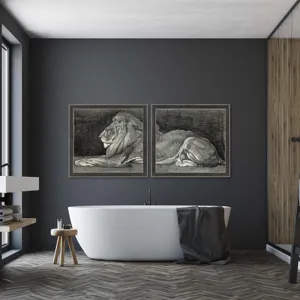 Lion S/2 Framed Art