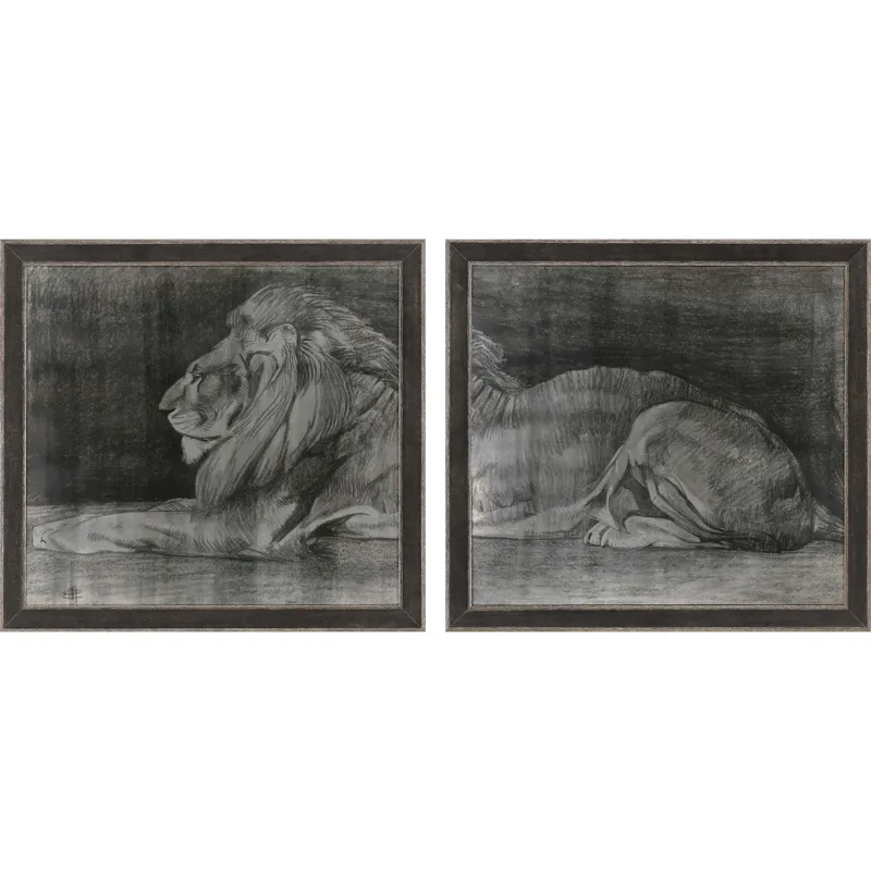 Lion S/2 Framed Art