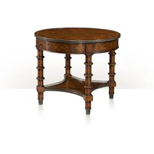 A cerejeira and mahogany spider web inlaid centre table