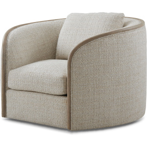 Seated Toulon Chalk Tweed Swivel Chair