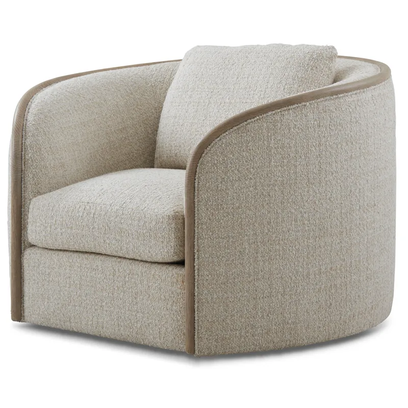 Seated Toulon Chalk Tweed Swivel Chair
