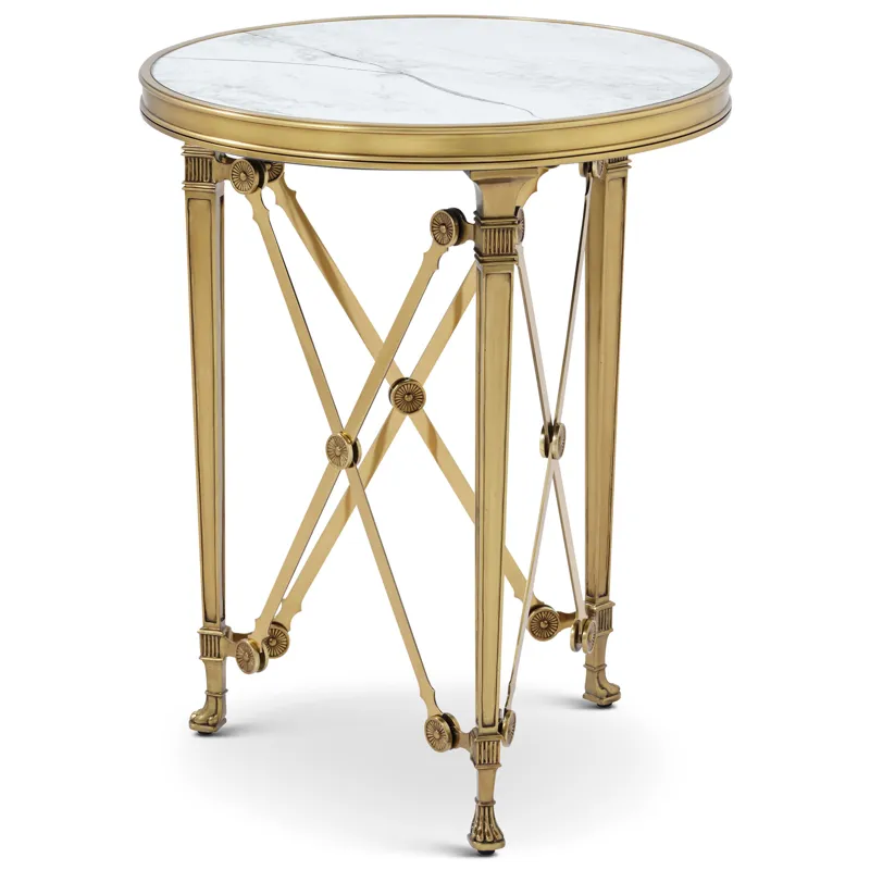 Spencer London Small Round Brass Side Table