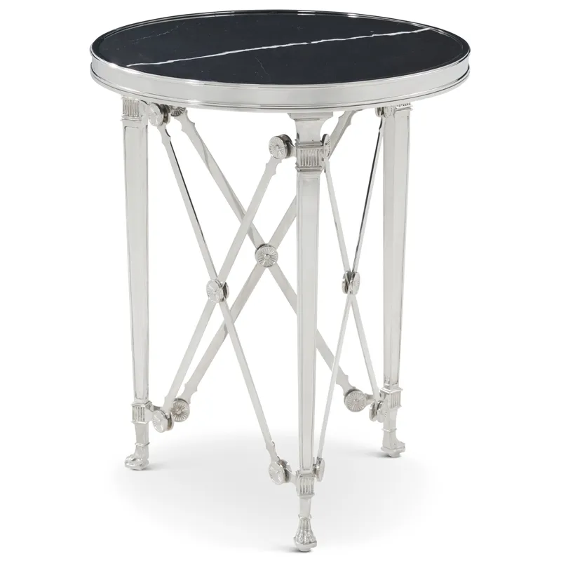 Spencer London Small Round Nickel Side Table