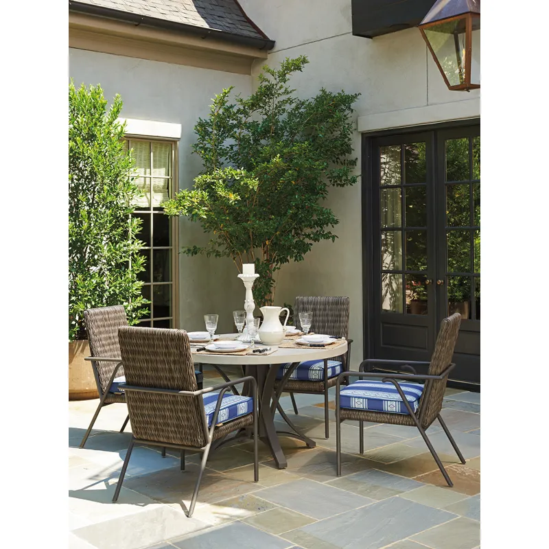 Cypress Point Ocean Terrace Dining Table W/Weatherstone Top