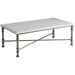 Ocean Breeze Flagler Rectangular Marble Top Cocktail Table