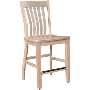 24/7 Happiness Slat Back Stationary Barstool