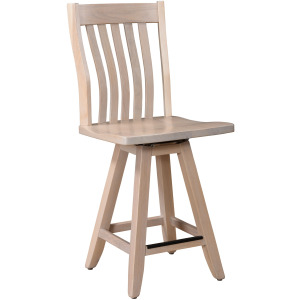 24/7 Happiness Slat Back Memory Swivel Counter Barstool